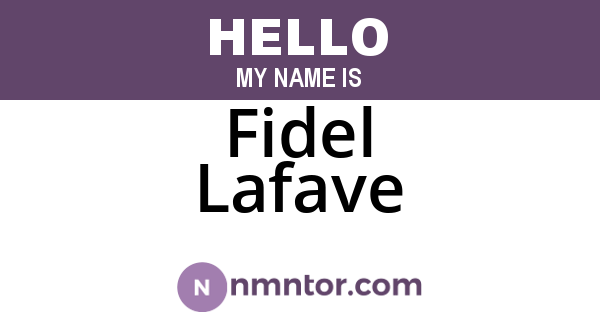 Fidel Lafave