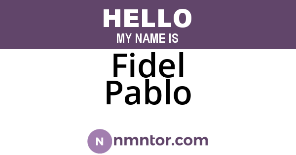 Fidel Pablo