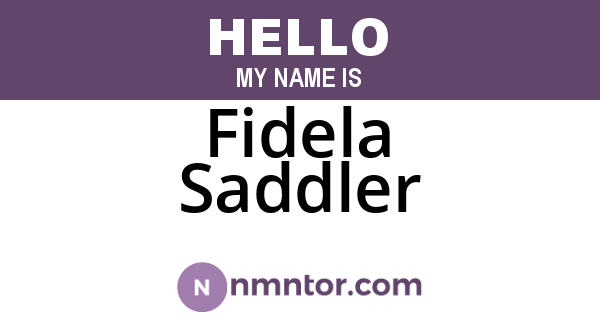 Fidela Saddler