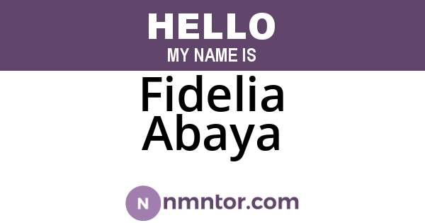 Fidelia Abaya