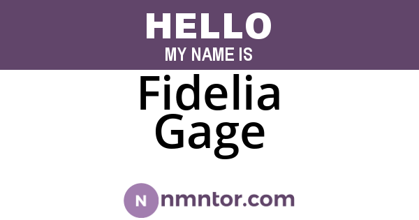 Fidelia Gage