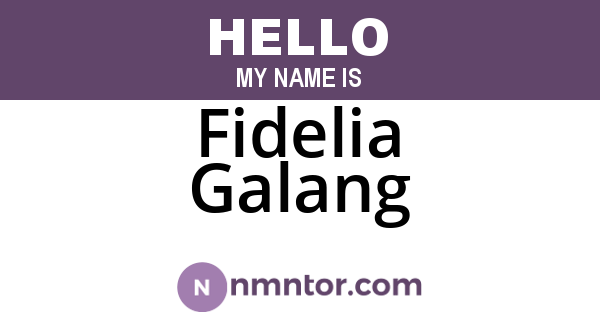 Fidelia Galang