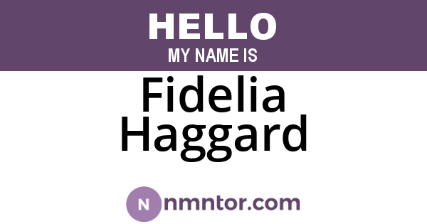 Fidelia Haggard