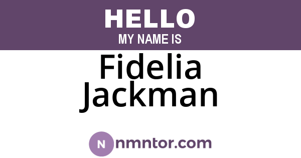 Fidelia Jackman