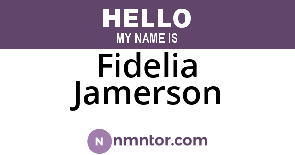 Fidelia Jamerson