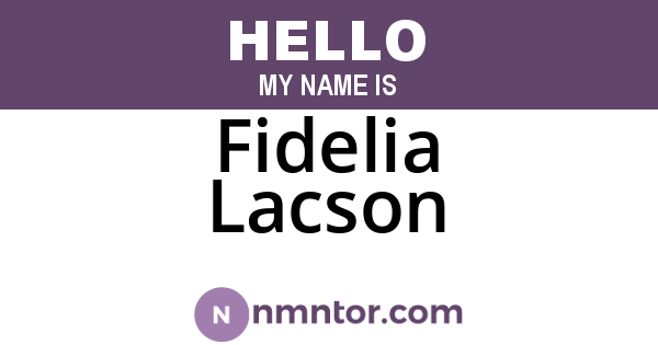 Fidelia Lacson