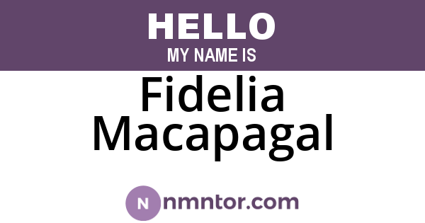Fidelia Macapagal