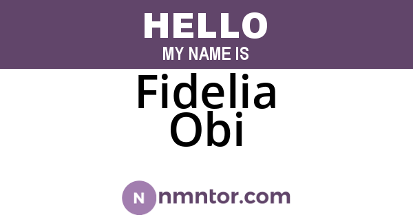 Fidelia Obi