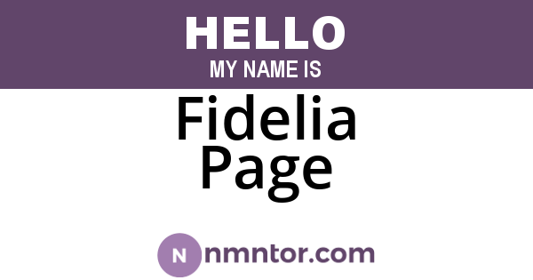 Fidelia Page