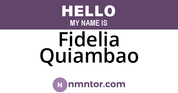 Fidelia Quiambao