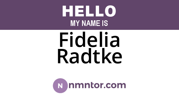 Fidelia Radtke