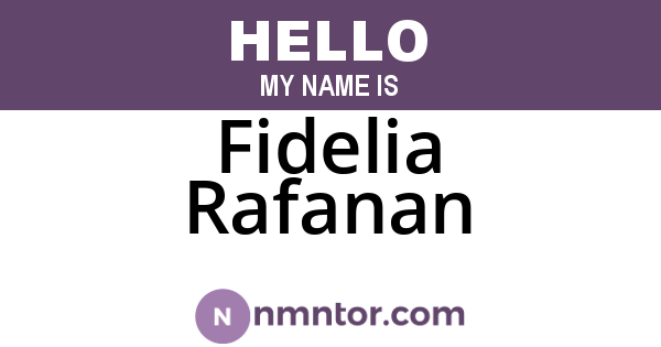 Fidelia Rafanan