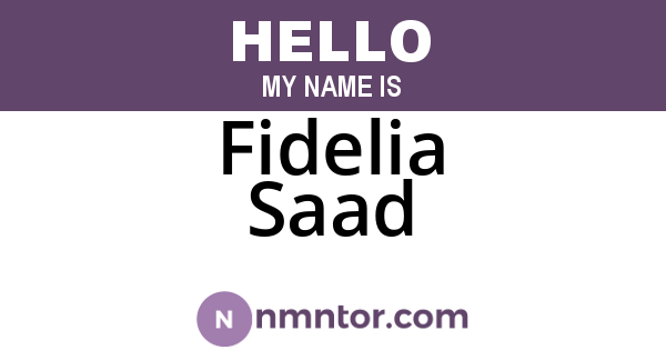 Fidelia Saad