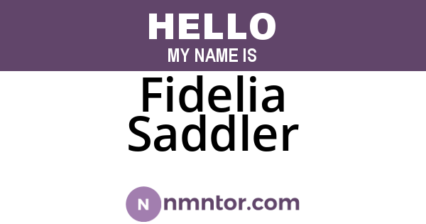 Fidelia Saddler