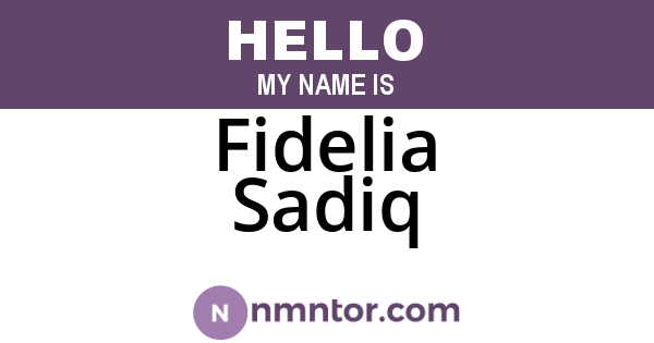 Fidelia Sadiq
