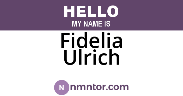 Fidelia Ulrich