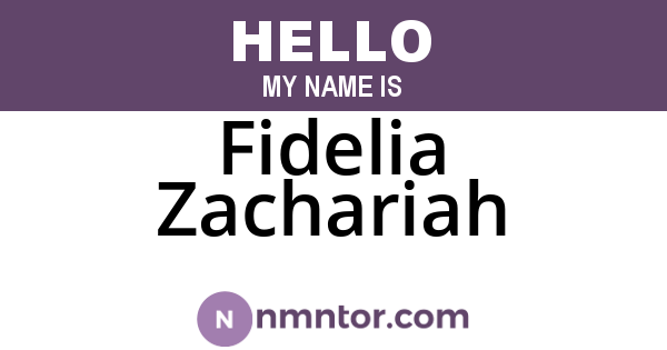 Fidelia Zachariah