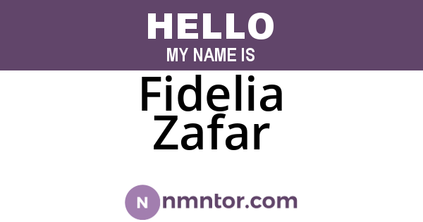Fidelia Zafar