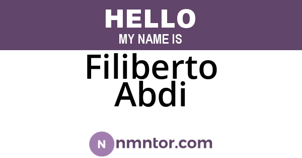 Filiberto Abdi