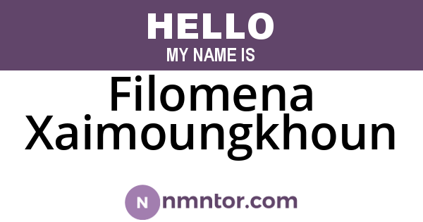 Filomena Xaimoungkhoun