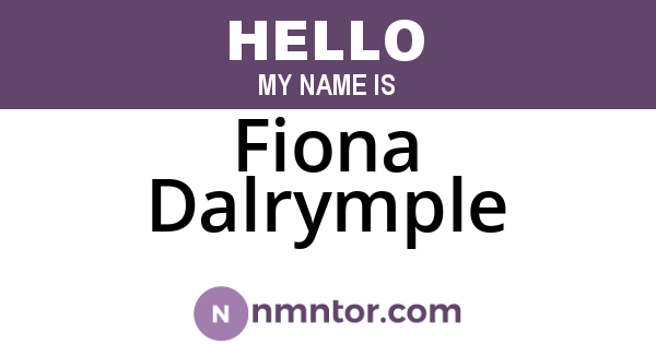 Fiona Dalrymple