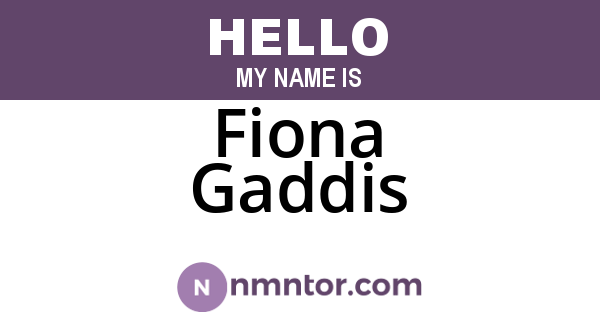 Fiona Gaddis