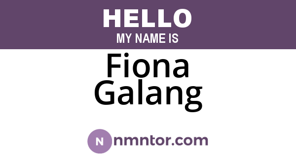 Fiona Galang
