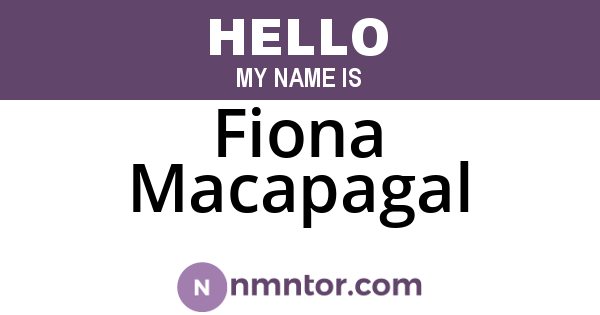 Fiona Macapagal