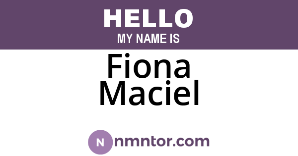 Fiona Maciel