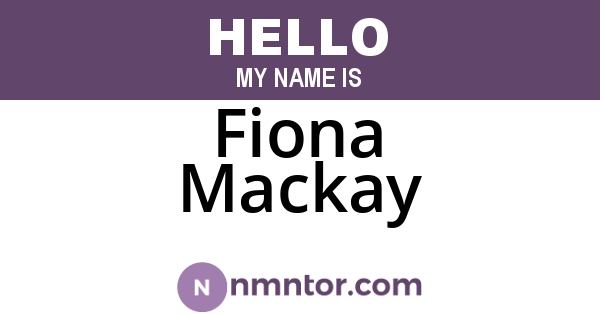 Fiona Mackay
