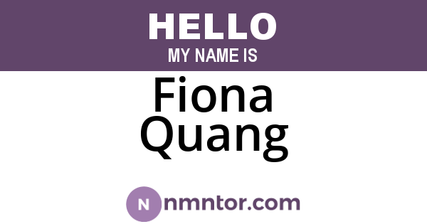 Fiona Quang