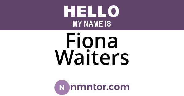 Fiona Waiters