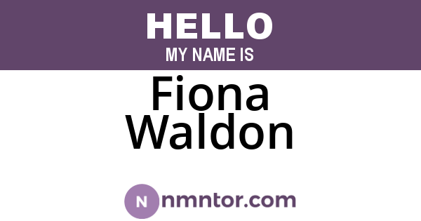 Fiona Waldon