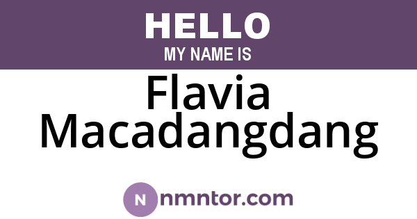 Flavia Macadangdang