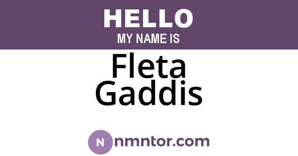 Fleta Gaddis