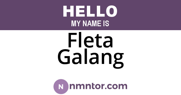 Fleta Galang