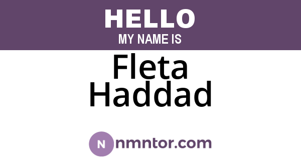 Fleta Haddad