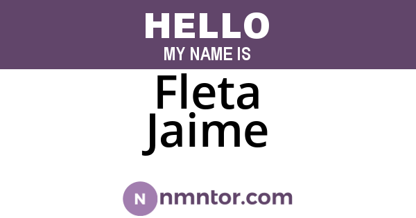 Fleta Jaime