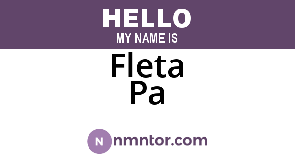 Fleta Pa