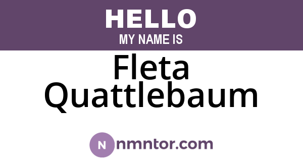 Fleta Quattlebaum