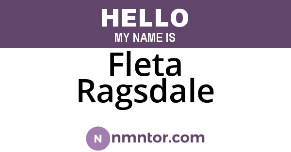 Fleta Ragsdale