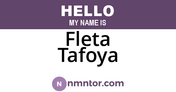 Fleta Tafoya