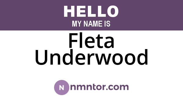 Fleta Underwood