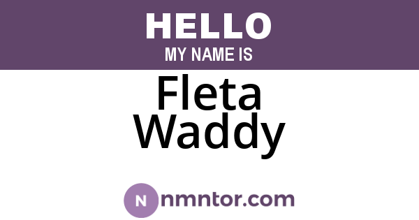 Fleta Waddy