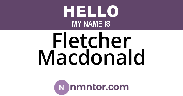 Fletcher Macdonald