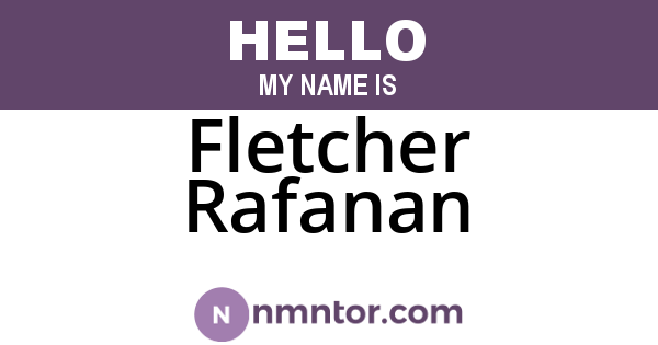 Fletcher Rafanan