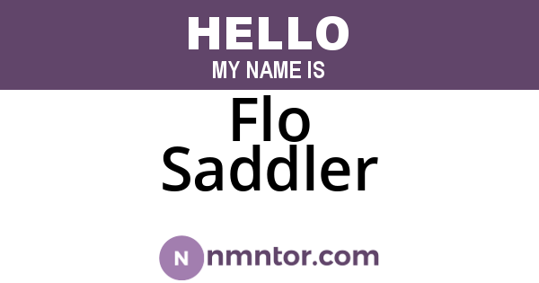 Flo Saddler