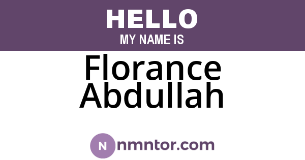 Florance Abdullah