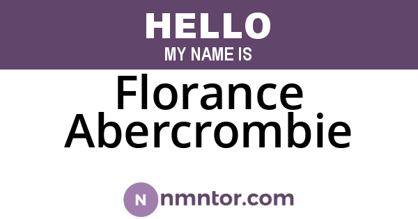 Florance Abercrombie