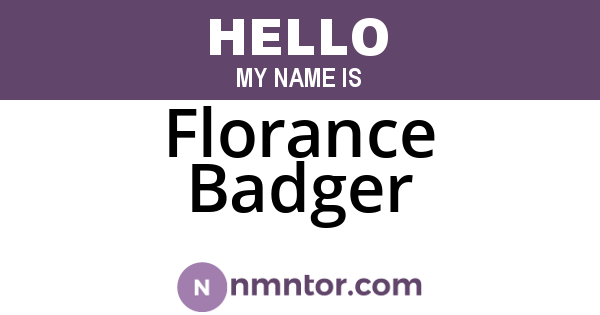 Florance Badger